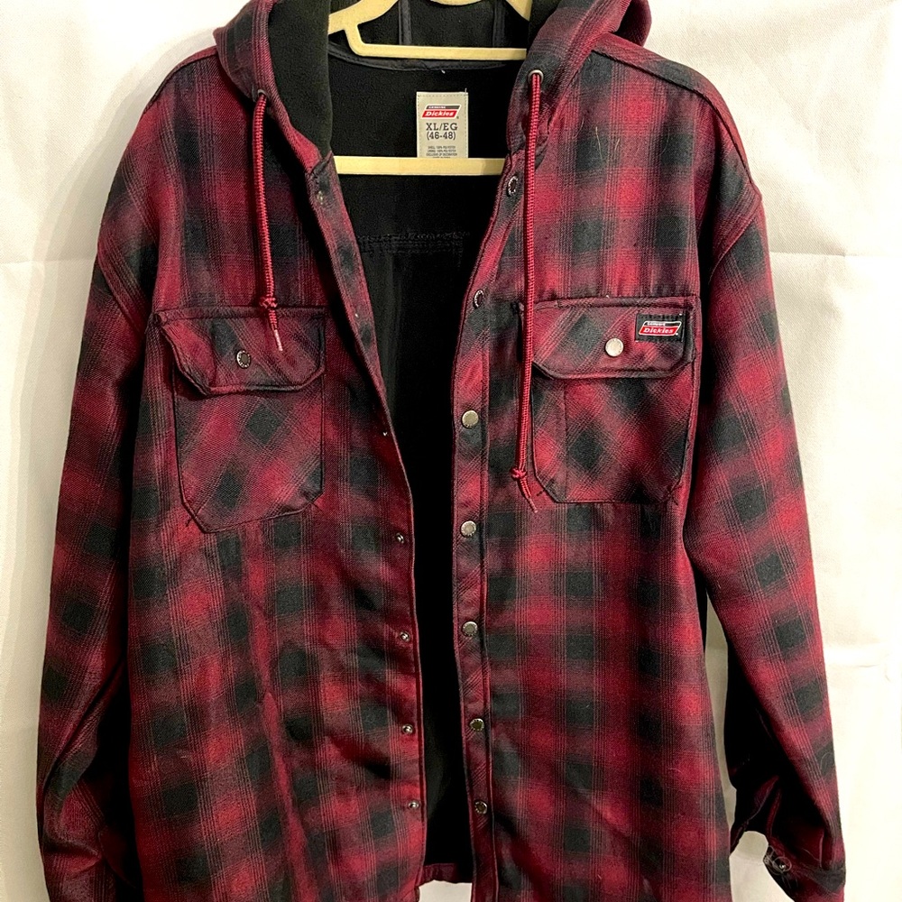 Dickies hooded red buffalo plaid jacket 1XL